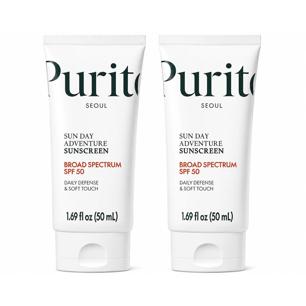 Purito Sun Day Adventure Sunscreen SPF 50 50ml 1.69oz 2 Pack NEW EXP 6/2027